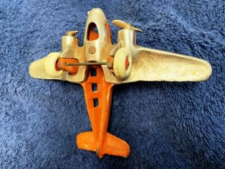 Vintage Cast Iron Toy Twin Engine Airliner Airplane TAT NC - 493 4