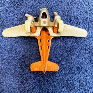 Vintage Cast Iron Toy Twin Engine Airliner Airplane TAT NC - 493 6