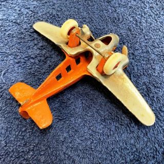 Vintage Cast Iron Toy Twin Engine Airliner Airplane TAT NC - 493 7