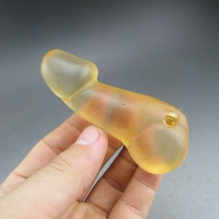Chinese Jade,  Natural Yellow Crystal,  Jade,  Hongshan Culture,  Penis,  Pendant R70
