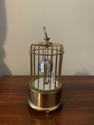 Vintage German J.  Kaiser Mechanical Brass Bird Cage Clock Not Properly