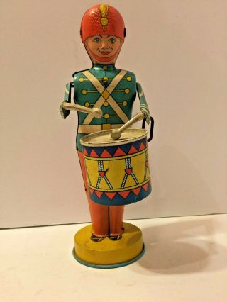 Vintage Tin Wind Up Toy Drummer Boy J.  Chein & Co.  Made In U.  S.  A.