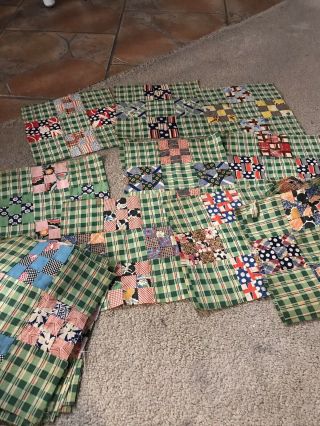 Vintage Mini 9 Patch Quilt Blocks (40)