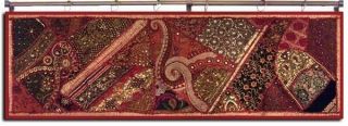 60 " Red Classic Art Decor Vintage Sari Bead Sequin Textile Wall Hanging Tapestry