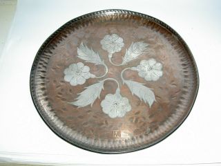 Antique Newlyn Keswick ? Arts & Crafts Copper Signed Tray