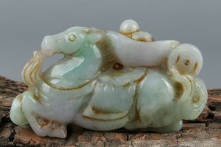 Chinese Exquisite Hand - carved horse Ingots Carving jadeite jade statue 2