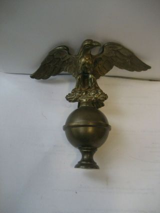 Finely Detailed Solid Brass Vintage American Eagle Flagpole Finial/maga