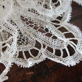 Antique Handmade Bobbin Lace Wedding Large Handkerchief 4