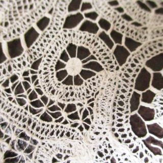 Antique Handmade Bobbin Lace Wedding Large Handkerchief 5