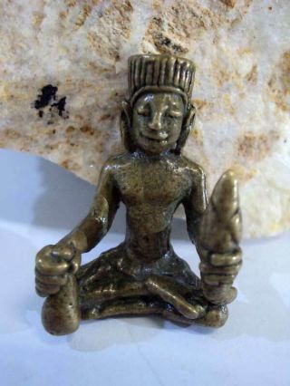 God Khmer Statue Ancient Talisman Magic Angkor Wat Old Buddhist Thai Amulet