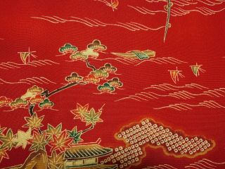 Japanese Antique Kimono 　silk Ka3413 - 2