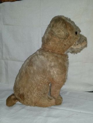 Large 16 " Antique Stuffed Animal Sitting Dog /large Terrier Excelsior Stuffed