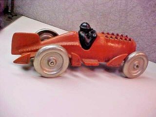 Antique Vintage Cast Iron Toy Race Car W Moving Pistons " Hubley "