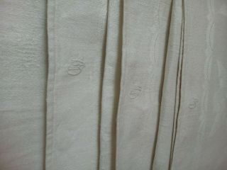 3 Antique French Linen Hand Towels with Mono AD 2