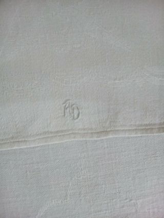 3 Antique French Linen Hand Towels with Mono AD 5