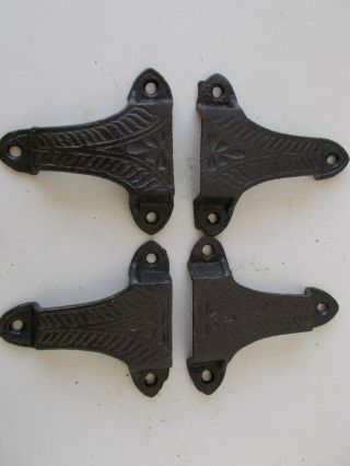 Antique Steamer Trunk Parts (4) Cast Iron Handles W/pins