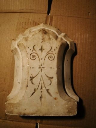 5 Antique Carved Marble Fireplace Crest/plaque Architectural Salvage Garden Nyc