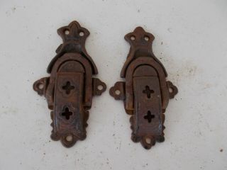 Antique Steamer Trunk Parts (2) 2 Cast Iron Clasps.