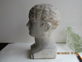 Antique Phrenology Bust Head 1870 Chalk with Instruction Book from Insane Hosp 2