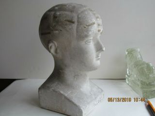Antique Phrenology Bust Head 1870 Chalk with Instruction Book from Insane Hosp 6