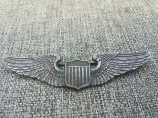 Kinney Company 3 " Wwii Ww2 Us U.  S.  Sterling Wings,  Army Air Corps Pilot Pin Back