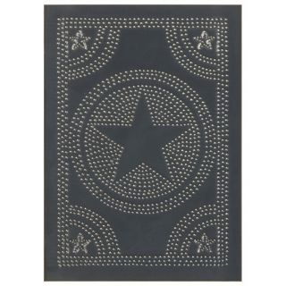 Country Gray Tin Punched Star Cabinet Panel / 10 X14