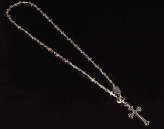 KING BABY TRADITIONAL CROSS PENDANT NECKLACE STERLING 925 SILVER OLD 2