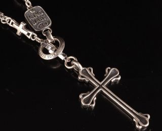 KING BABY TRADITIONAL CROSS PENDANT NECKLACE STERLING 925 SILVER OLD 5