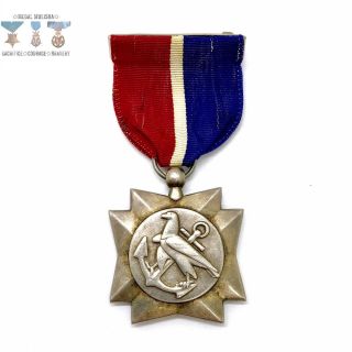 Wwii Us Merchant Marine Mariners Medal Type - 1 “pm” Purple Heart Sterling Silver