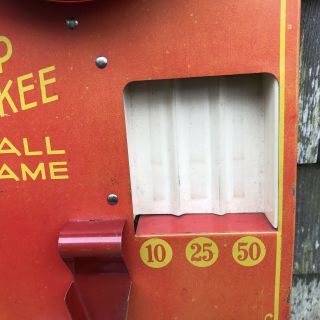 Vintage Pressed Steel Litho Tin Snap Skee Toy Marble Ball Game Made In USA 4