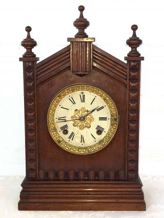 Antique Ansonia 8 Day American Strike Shelf Clock