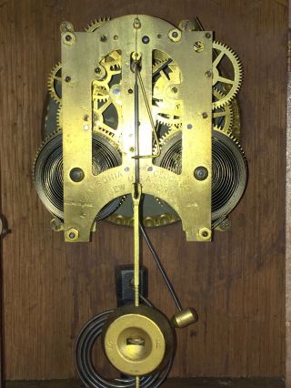 ANTIQUE ANSONIA 8 DAY AMERICAN STRIKE SHELF CLOCK 5