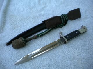 ww2 German dress bayonet RARE ETCHED engraved marked short model frog knot 2