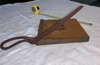 Vintage Small Collectible Miniature Wood Old Fashioned Paper Cutter