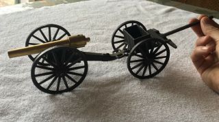 Vtg Mfco Brass & Cast Iron Civil War Revolutionary Cannon W/ Limber Caisson