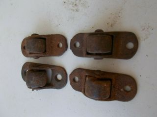 Antique Steamer Trunk Parts (4) Surface Mounted Wheels Cast Iron