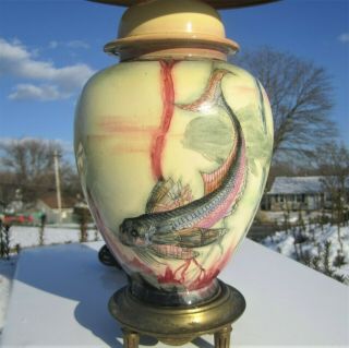 CARLTON WARE ENGLAND KOI FISH GINGER JAR ELECTRIC LAMP ANTIQUE ART DECO POTTERY 4