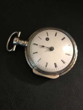 Rare Early Silver Vintage Fusse Pocket Watch For Restoration