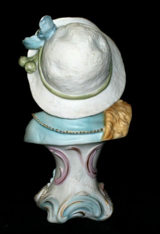 Antique German KPM VICTORIAN LITTLE BOY DOLL Bisque Porcelain Bust Figurine 4