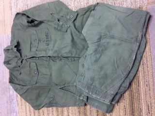 Vtg Vietnam Usmc Us Marine Corps P58 Sateen Utility Shirt Jacket & Pants Uniform