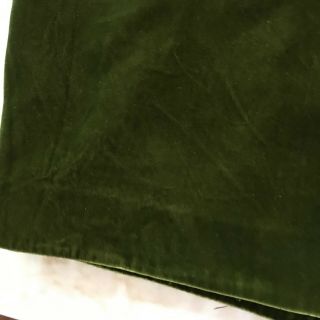 Deep Green Antique Silk Velvet Piece Fabric Plus Taffeta / No Problems Fragment