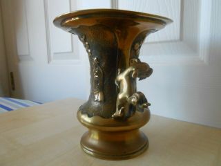 Antique Chinese Bronze or Brass Vase 6