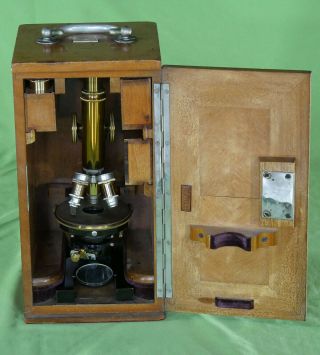 Extremely Rare Ernst Leitz Binocular Microscope Brass c.  1890 11