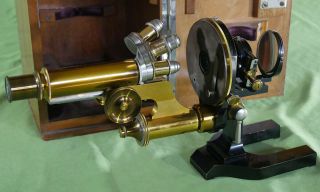 Extremely Rare Ernst Leitz Binocular Microscope Brass c.  1890 2