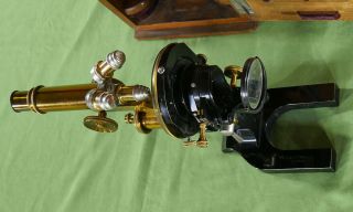 Extremely Rare Ernst Leitz Binocular Microscope Brass c.  1890 3