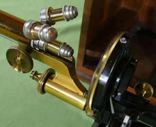 Extremely Rare Ernst Leitz Binocular Microscope Brass c.  1890 4