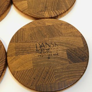 Vtg Set Of 8 Dansk Denmark Teak Wood Coasters Jhq Quistgaard Mid Century Modern