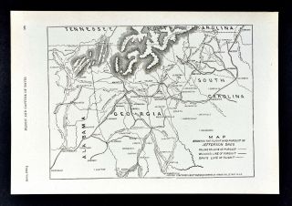 Harper Civil War Map - Flight And Capture Of Jefferson Davis Irwinsville Georgia