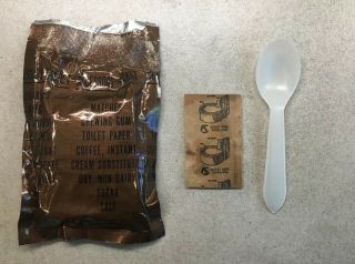 Vietnam Era C - Ration Accessory Packet With Cigarettes,  Spoon,  And Can Opener