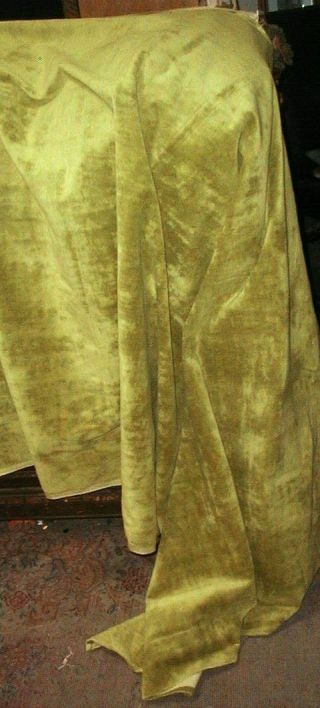 2,  Yds Vintage Lee Jofa 1950s Lemon Lime Velvet Heavy Upholstery Fabric Mcm